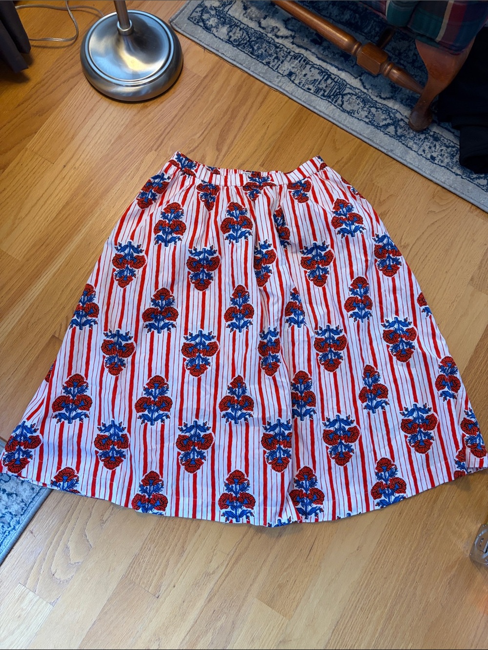 J.Crew factory Poplin pull on midi skirt
vibrant flame NWT size large